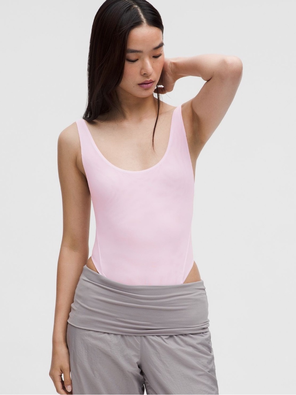 Wundermost Ultra-Soft Nulu Mesh Scoop-Back
Sleeveless Thong Bodysuit NWT size S